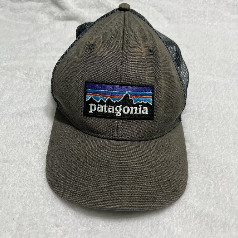 Patagonia Classic Gray Mesh Snapback Distressed Faded Trucker Hat Cap